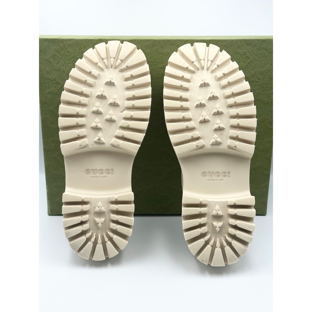 GUCCI  Cut Out Monogram Authentic Bossed GG TREK Women 42 US Size 11 Beige Clog - Picture 7 of 16